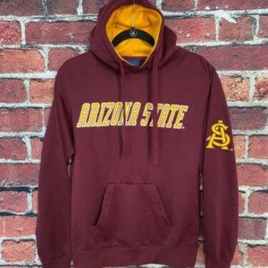 Arizona State University Hoodie Men Size Small S Burgundy Collegiate Spell Out